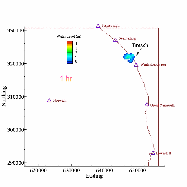 Nofolk Flood propogation in 10 hours 